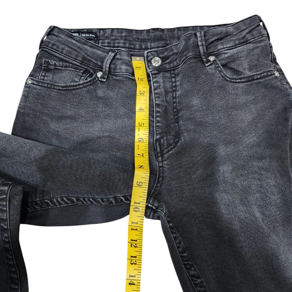 True Religion Jenny Curvy Faded Black High Rise Row Ham Skinny Jeans 32